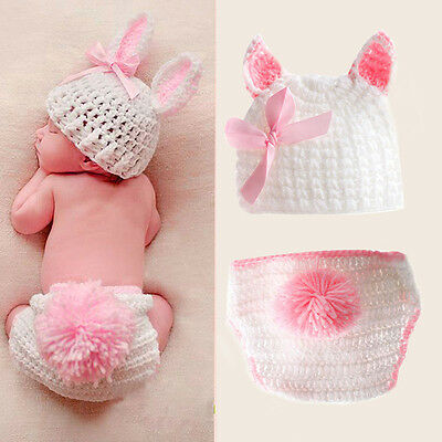 Newborn Boys Girls Cute Crochet Knit Costume Baby Photo Photography Outfits Prop